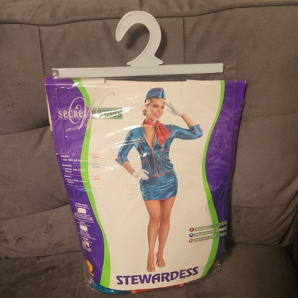 Blue Stewardess Costume